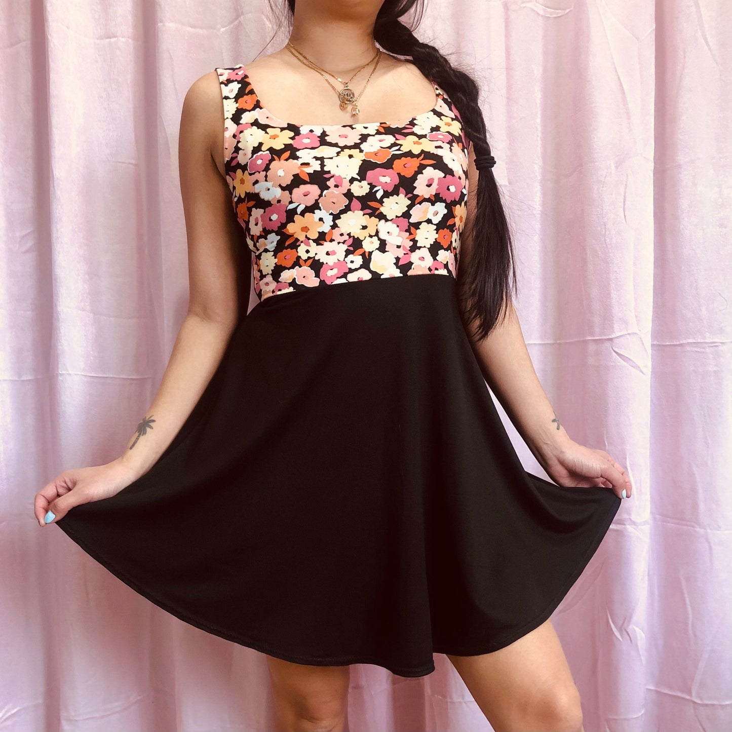 SIESTA Color Blocked Skater Dress
