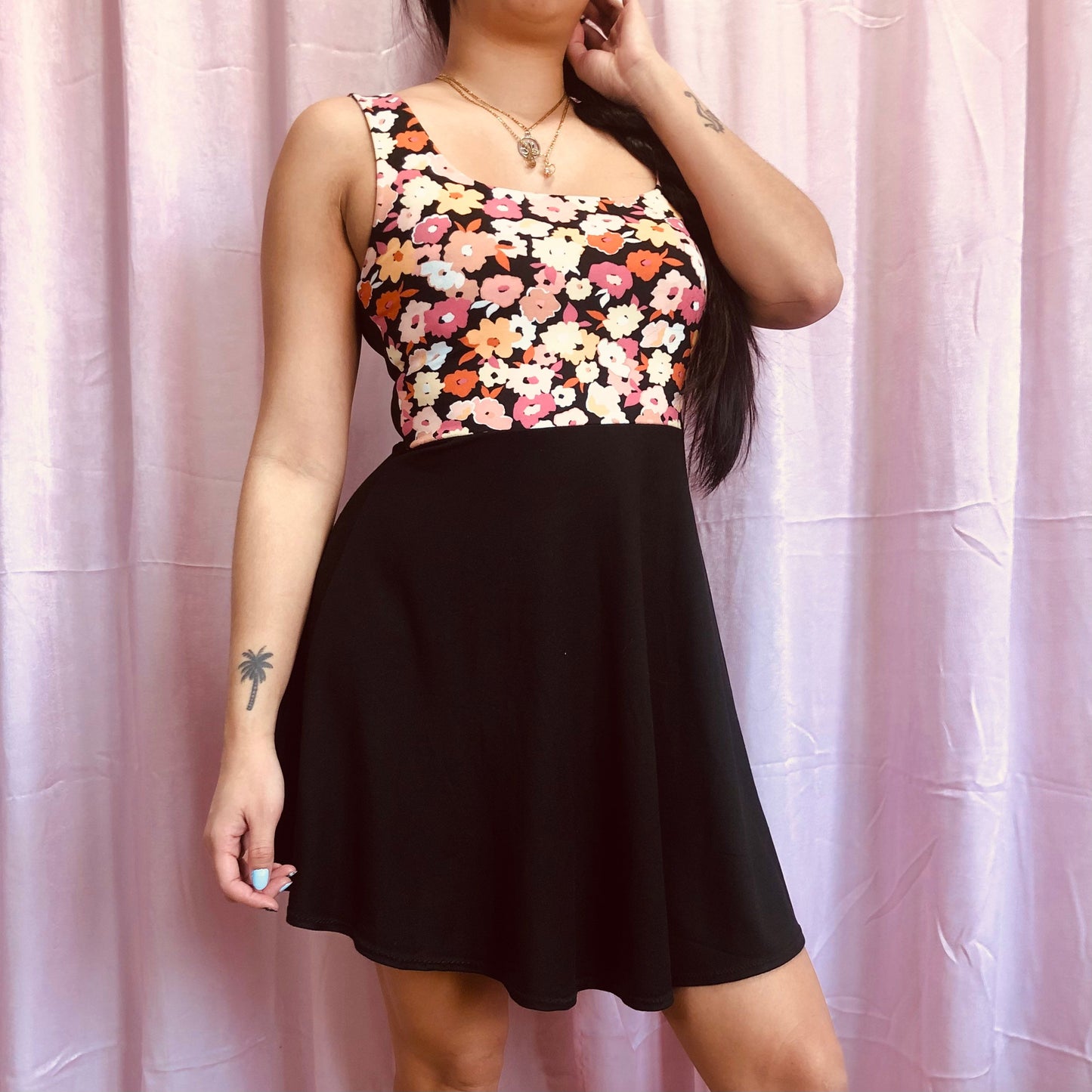 SIESTA Color Blocked Skater Dress