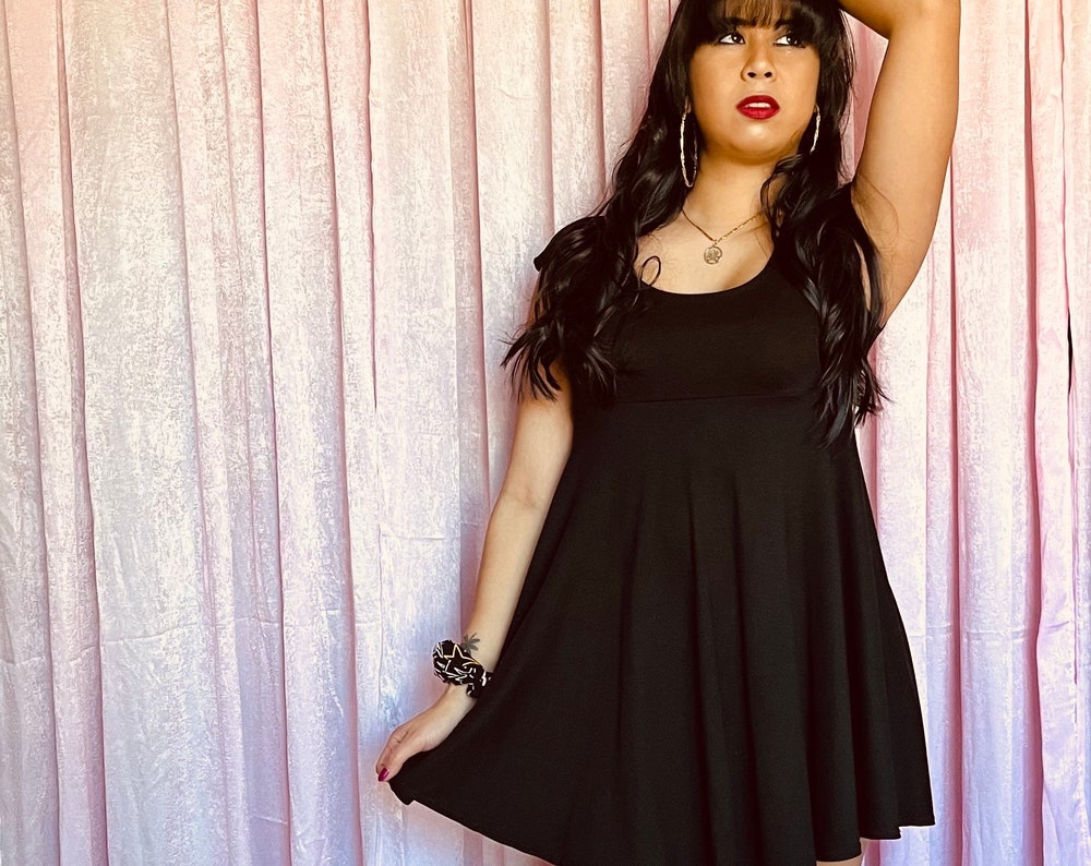 Short Sleeve Babydoll Dress - LUCKY
