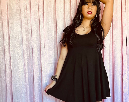 Short Sleeve Babydoll Dress - LUCKY